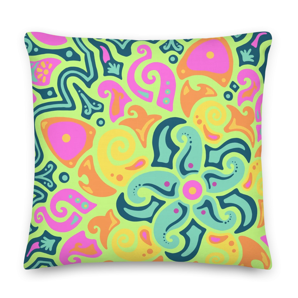 Psychedelic Maximalist Premium Throw Pillows