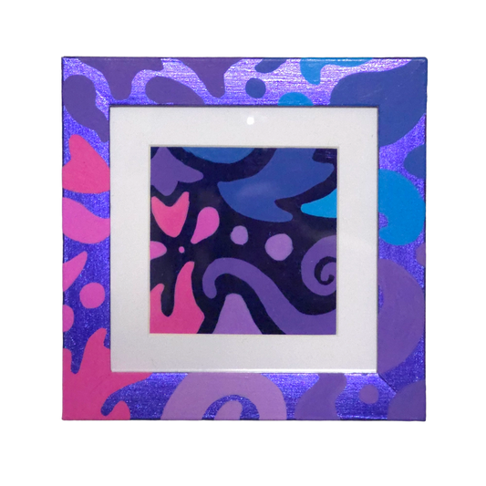 Midnight Berry Mini – Original Blue Foil Cardstock Art image 0