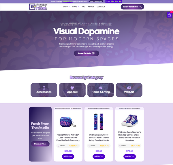 A Loud Studio Needs a Quiet Gallery: The New Website Redesign - Design By Nissa