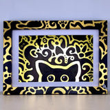 Meet "Shift Supervisor": A Metallic Gold Abstract Cat Artwork for Maximalist Spaces