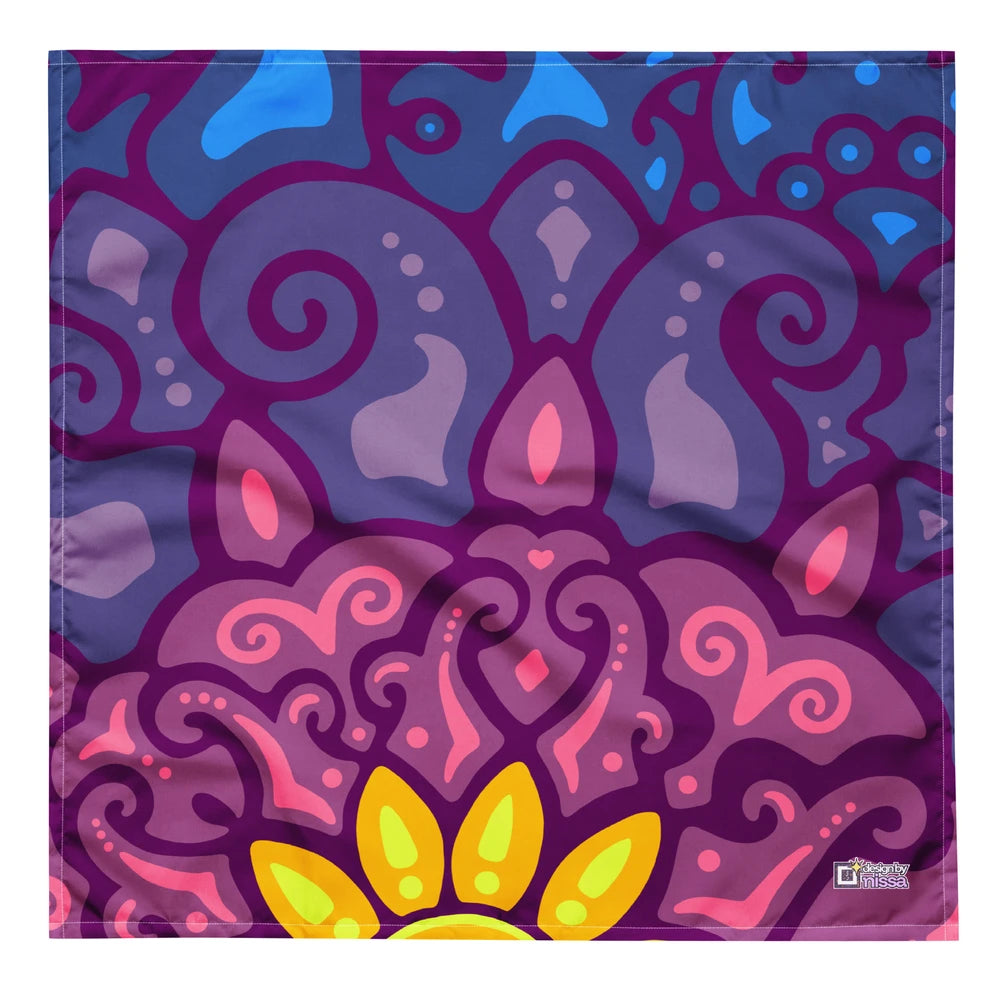 Psychedelic Maximalist All-Over Print Bandanas - Cosmic Dawn, S image