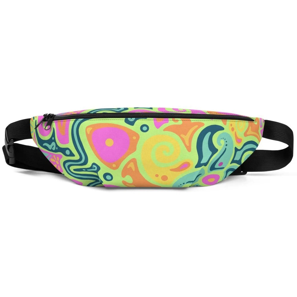Psychedelic Maximalist All-Over Print Fanny Packs - Sunflare Garden, S/M image