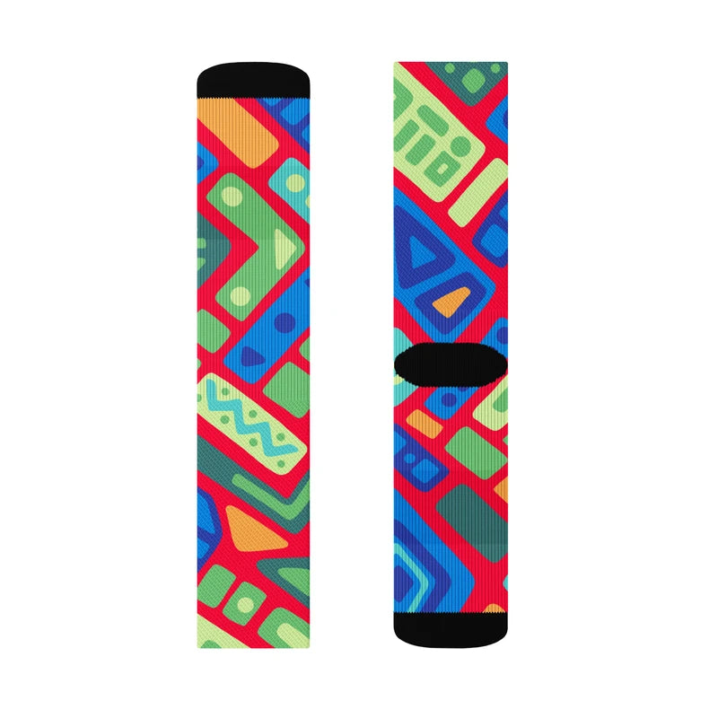 Psychedelic Maximalist Crew Socks - Reef Prism, L image