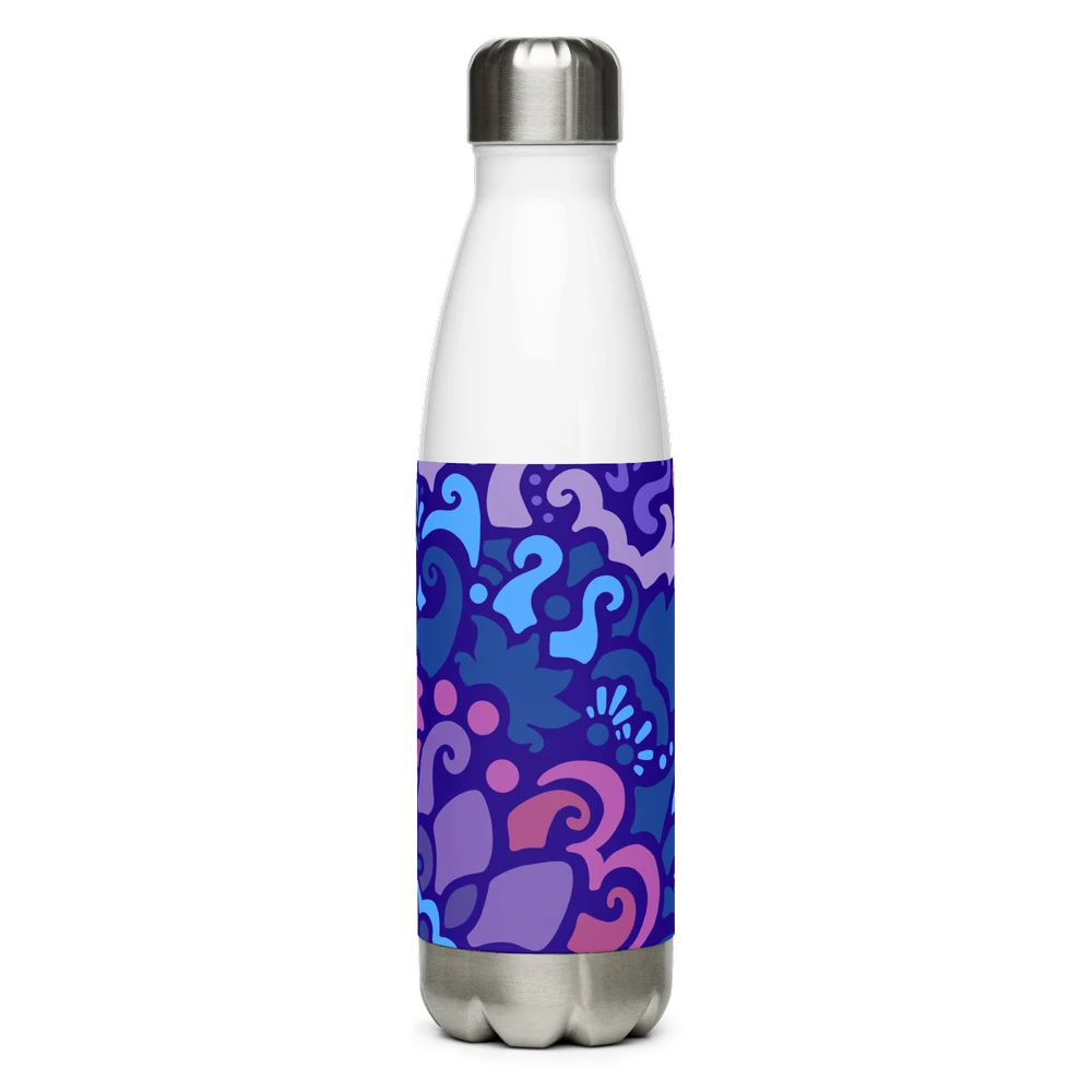 Psychedelic Maximalist Stainless Steel Water Bottles - Midnight Berry image