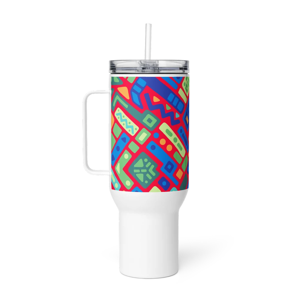 Psychedelic Maximalist Stainless Steel Travel Mugs - Reef Prism, 40 oz image