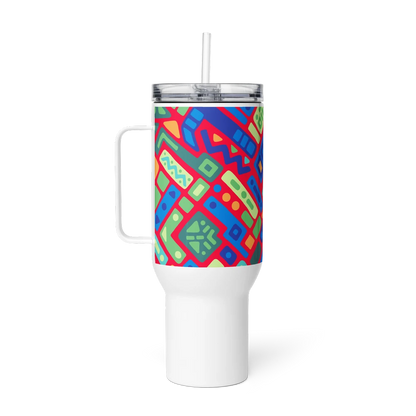 Psychedelic Maximalist Stainless Steel Travel Mugs - Reef Prism, 40 oz image