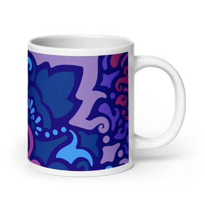Psychedelic Maximalist Ceramic Coffee Mugs - Midnight Berry, 20 oz image