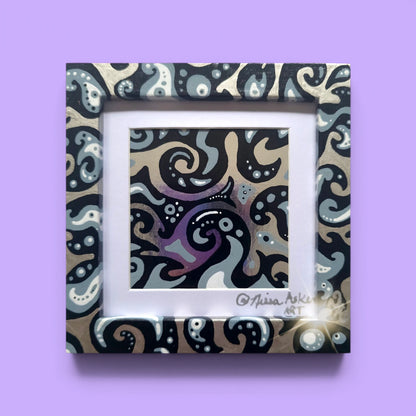 Silver Foil Abstract Framed Mini Art - Monochromattica - Design By Nissa