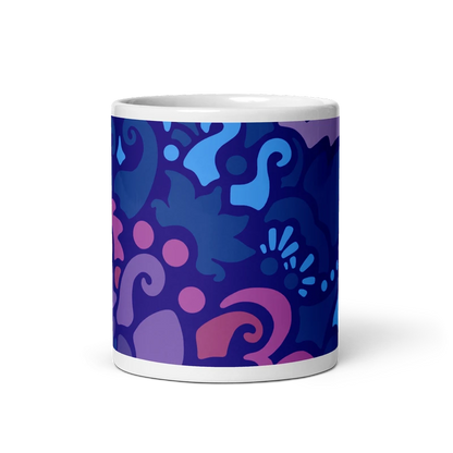 Psychedelic Maximalist Ceramic Coffee Mugs - Midnight Berry, 11 oz image