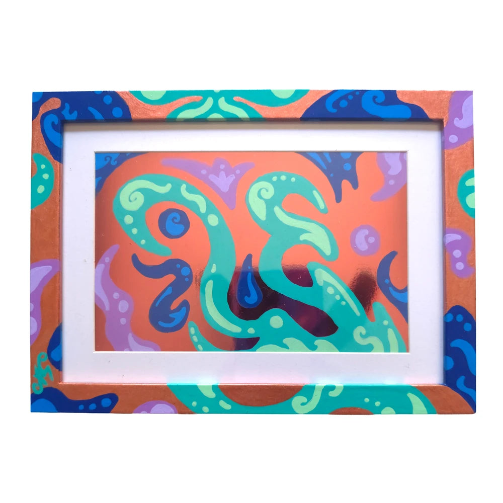 Tidal Dawn - Original Rose Gold Foil Art image 1