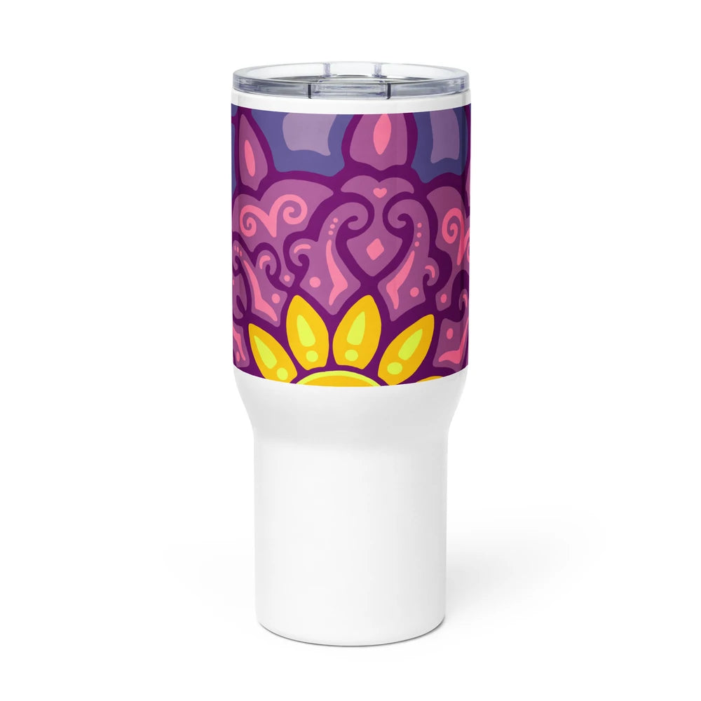 Psychedelic Maximalist Stainless Steel Travel Mugs - Cosmic Dawn, 25 oz image