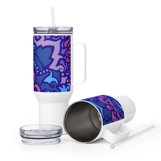 Psychedelic Maximalist Stainless Steel Travel Mugs image 1