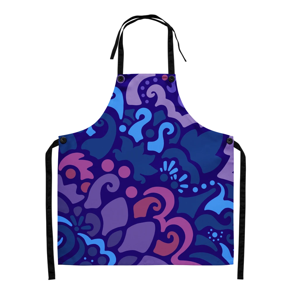 Psychedelic Maximalist All-Over Print Aprons - Midnight Berry image