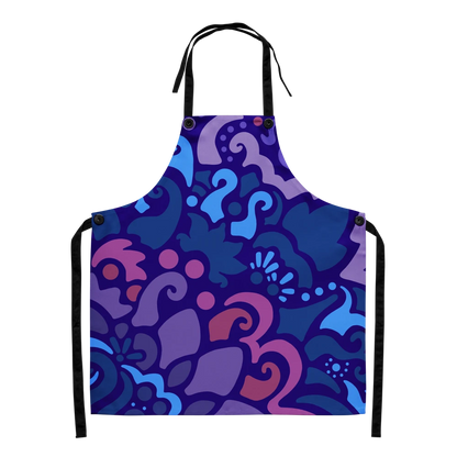 Psychedelic Maximalist All-Over Print Aprons - Midnight Berry image