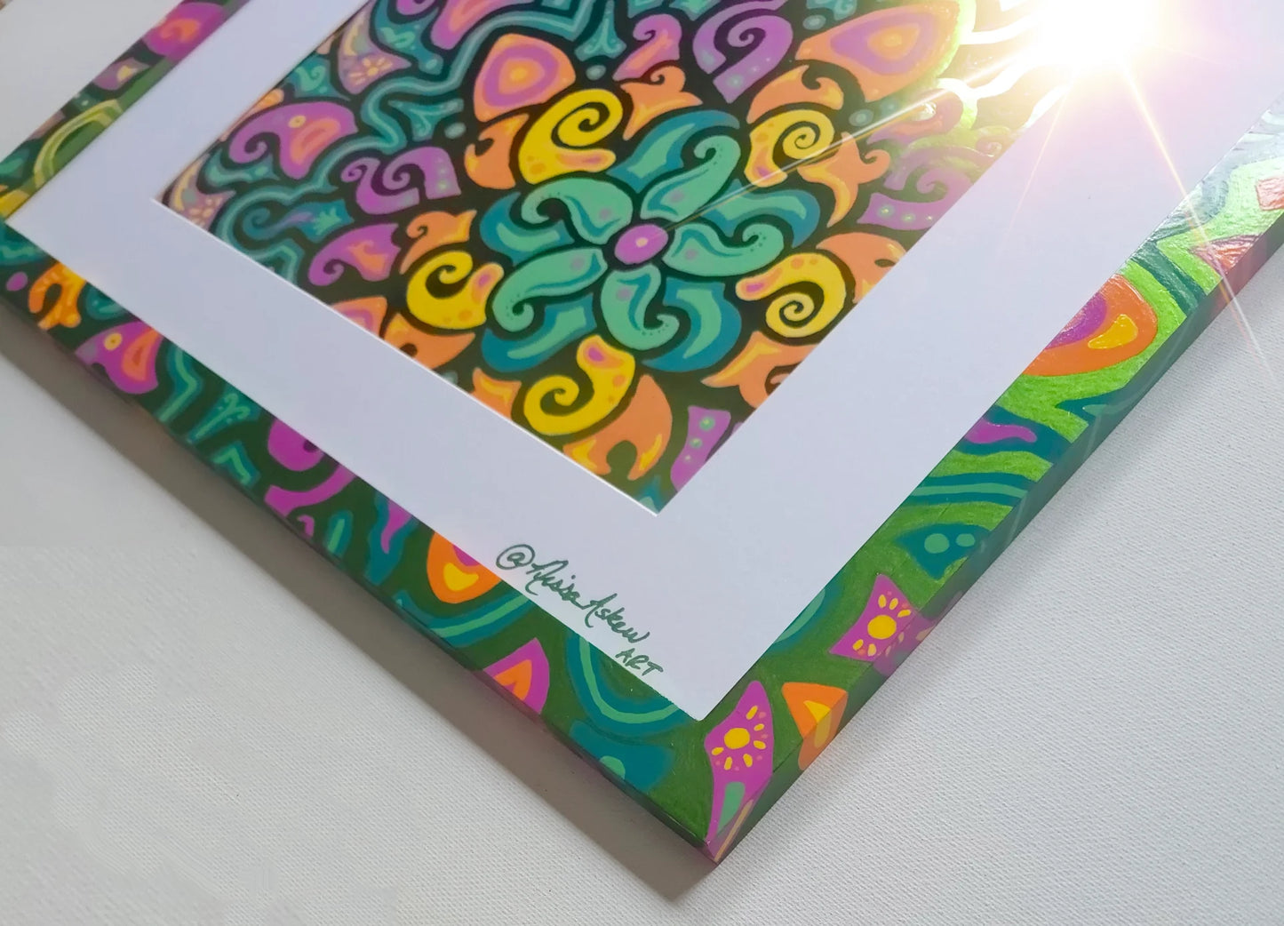 Sunflare Garden Original Green Foil Art - Cleveland Mixed Media image 2