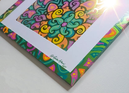 Sunflare Garden Original Green Foil Art - Cleveland Mixed Media image 2