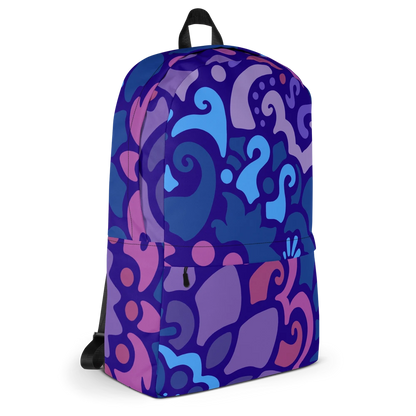 Psychedelic Maximalist All-Over Print Backpacks - Midnight Berry image