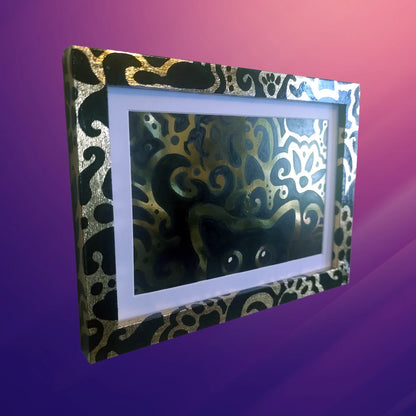 Shift Supervisor - Gold Leaf and Gold Foil Cat Art - Cleveland Artist image 1