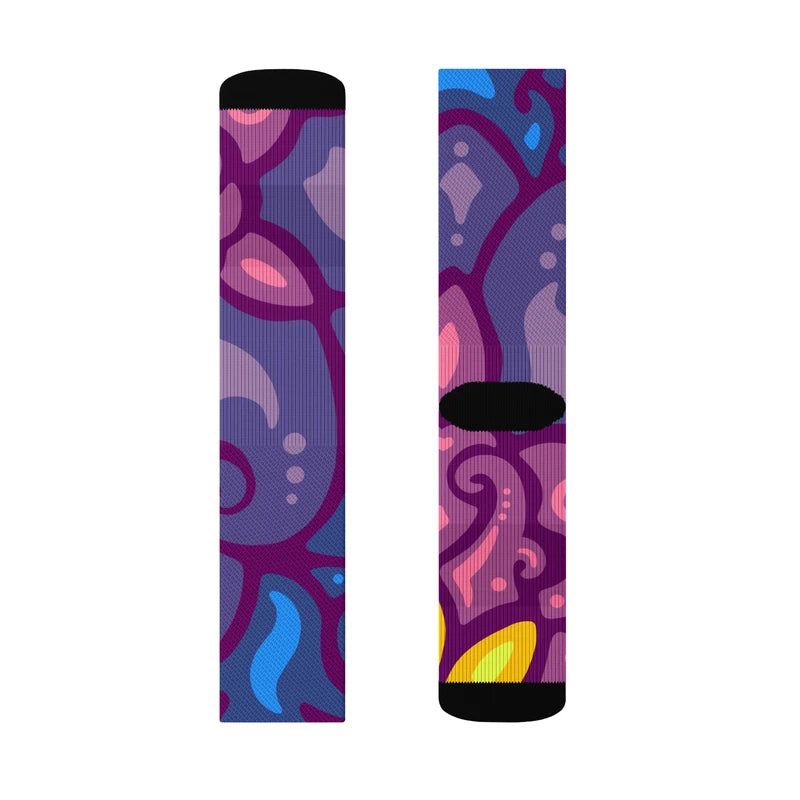 Psychedelic Maximalist Crew Socks - Cosmic Dawn, L image