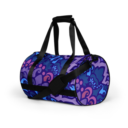 Psychedelic Maximalist All-Over Print Gym Bags - Midnight Berry image