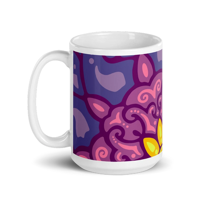 Psychedelic Maximalist Ceramic Coffee Mugs - Cosmic Dawn, 15 oz image