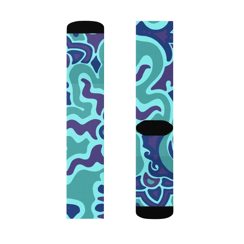 Psychedelic Maximalist Crew Socks - Electric Bloom, M image