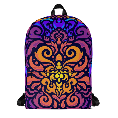 Psychedelic Maximalist All-Over Print Backpacks - Chroma Burst design