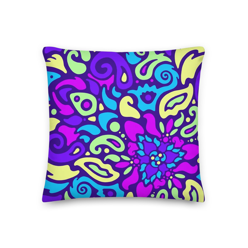 Psychedelic Maximalist Premium Throw Pillows