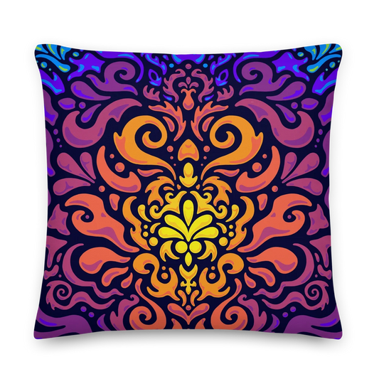 20x20 Chroma Burst Decorative pillow with a colorful abstract pattern
