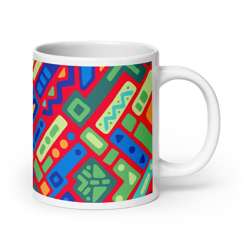 Psychedelic Maximalist Ceramic Coffee Mugs - Reef Prism, 11 oz image
