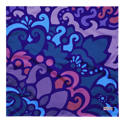 Psychedelic Maximalist All-Over Print Bandanas - Midnight Berry, S image