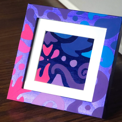 Midnight Berry Mini – Original Blue Foil Cardstock Art image 1