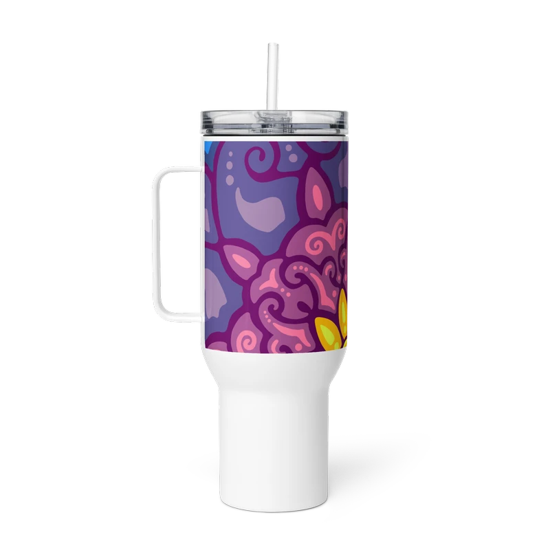 Psychedelic Maximalist Stainless Steel Travel Mugs - Cosmic Dawn, 40 oz image