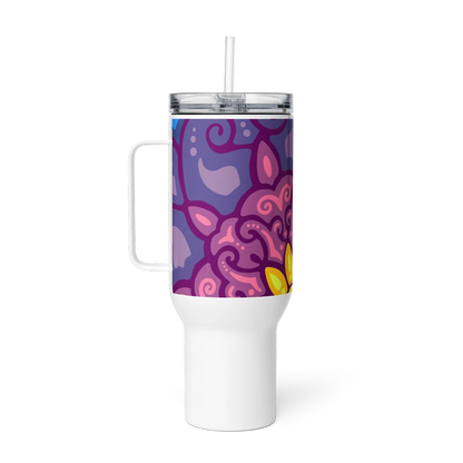 Psychedelic Maximalist Stainless Steel Travel Mugs - Cosmic Dawn, 40 oz image