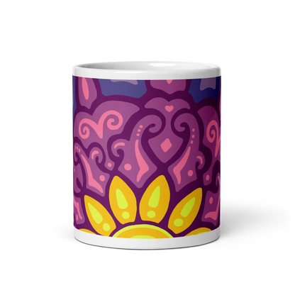Psychedelic Maximalist Ceramic Coffee Mugs - Cosmic Dawn, 11 oz image