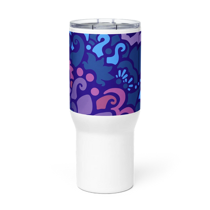 Psychedelic Maximalist Stainless Steel Travel Mugs - Midnight Berry, 25 oz image