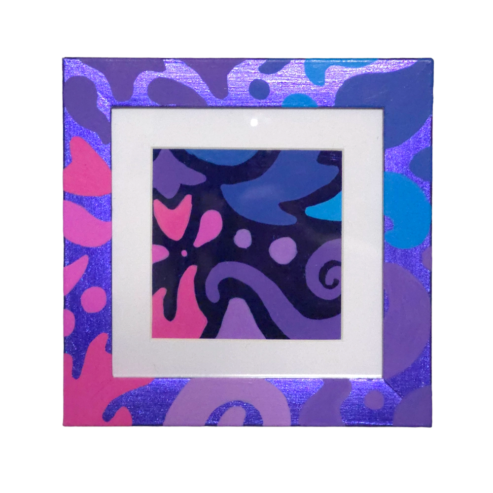 Midnight Berry Mini – Original Blue Foil Cardstock Art image 0