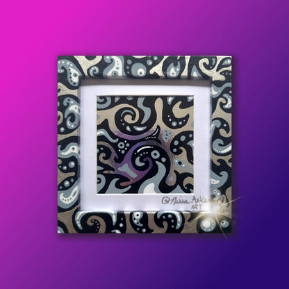 Silver Foil Abstract Framed Mini Art - Monochromattica