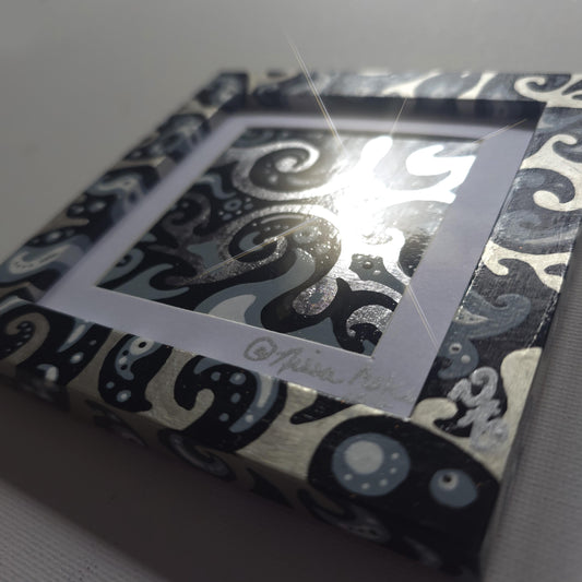 Silver Foil Abstract Framed Mini Art - Monochromattica