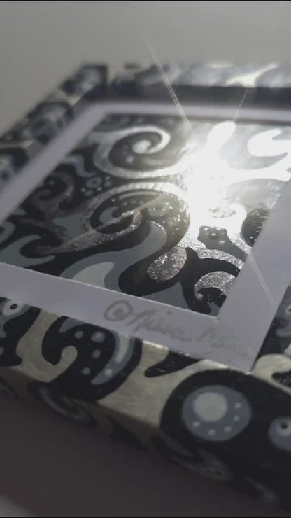 Silver Foil Abstract Framed Mini Art - Monochromattica