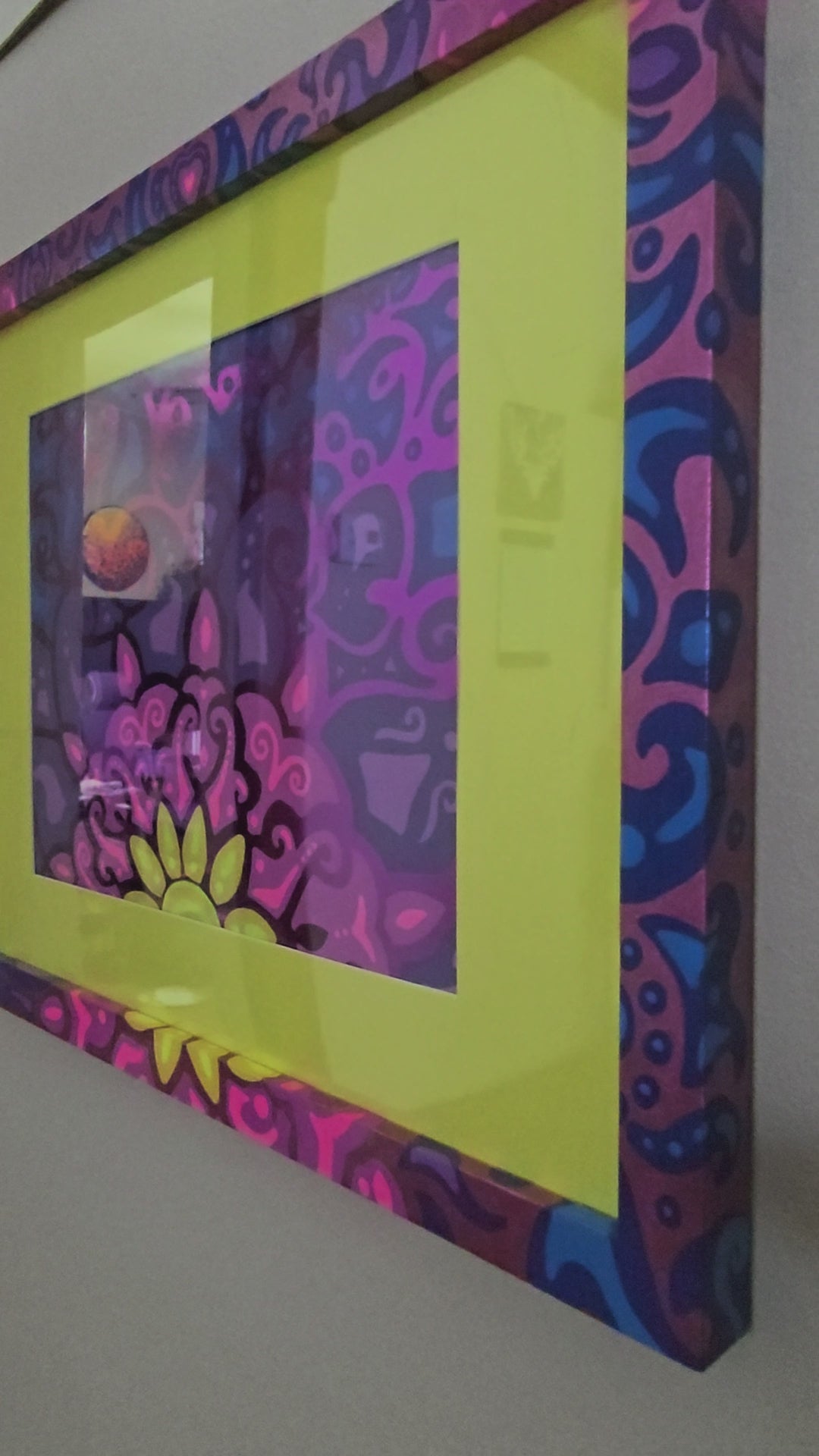 Video of the Cosmic dawn abstract purple foil art by Nissa Askew