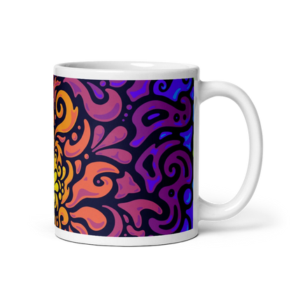 Psychedelic Maximalist Ceramic Coffee Mugs - Chroma Burst, 11 oz image