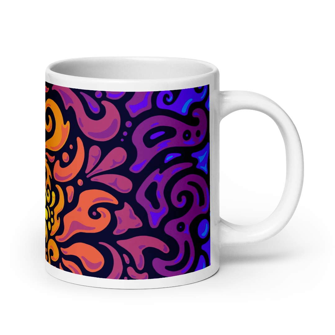 Psychedelic Maximalist Ceramic Coffee Mugs - Chroma Burst, 20 oz image
